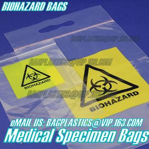  Biodegradable Material LDPE Biohazard Specimen Bag with Zipper, opaque Specimen biohazard zipper bags, lab specimen zipp Manufactures