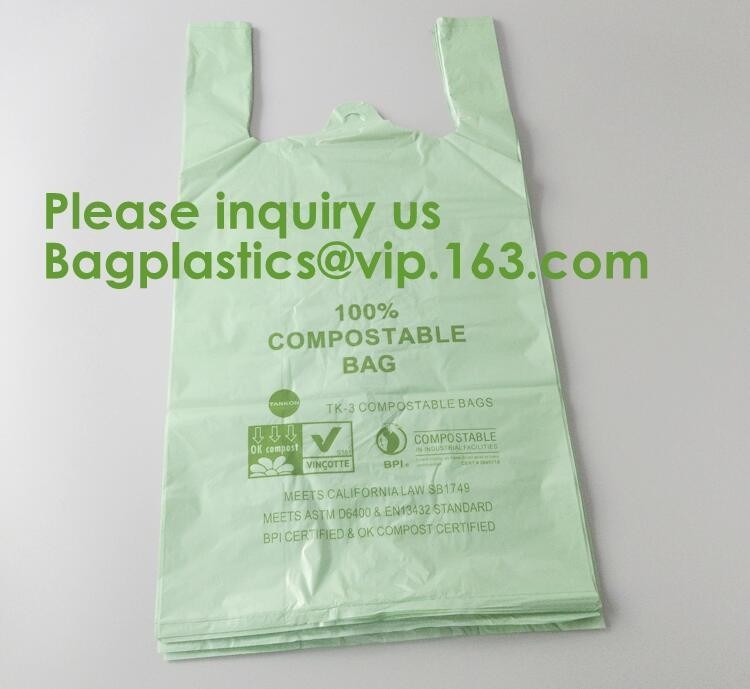  Heavy Duty Compostable T-shirt Handle Tie Plastic Roll Garbage Bags Trash Bags, t shirt carry bags, bagease, bagplastics Manufactures