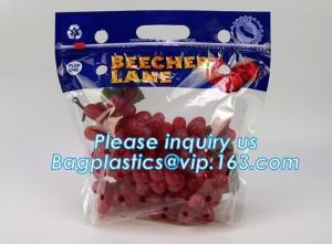  Resealable Vent Hole Plastic Bag For Fruit With Slider, OEM Printed Logo food grade Slider Storage Bags, Custom grape/fr Manufactures