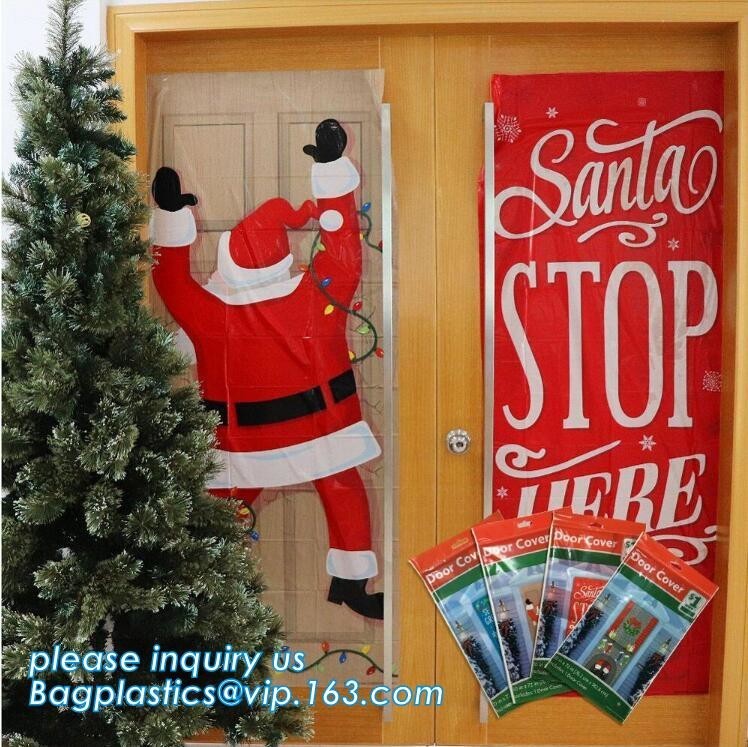  China supplier Party Accessory Happy Christmas House Decoration Door Cover door poster,door covers for christmas decorat Manufactures