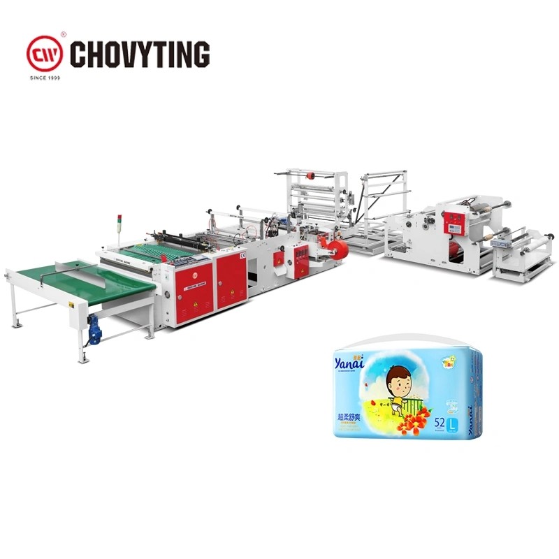  CE approved HDPE LDPE plastic folded draw tape Pampers diaper bag making machine Manufactures