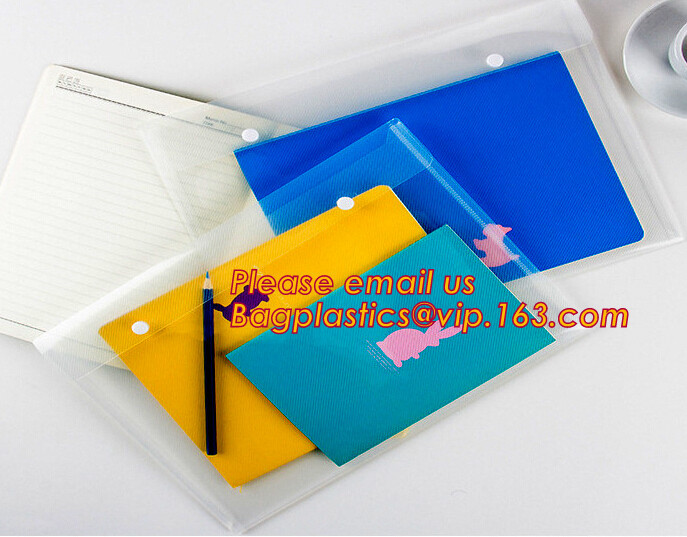  OEM Office stationery filing supplies plastic document pp envelope carrying file folder bag with button closure Manufactures