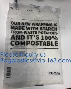  Sak Compostable Small Food Scrap Bags Plant-Based Large Grocery / Multi-Purpose Bags With Handles Manufactures