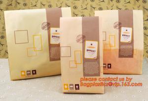  Professional Food Safe Opp Clear Window Paper Bags Offset Printing, OEM Block Bottom Bags Tin Tie White Paper bags with Manufactures