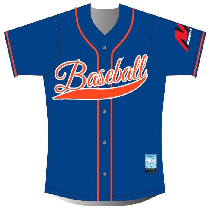  XS-3XL Moisture Wicking Blue Baseball Jersey , Sublimation Custom Baseball Shirts Manufactures