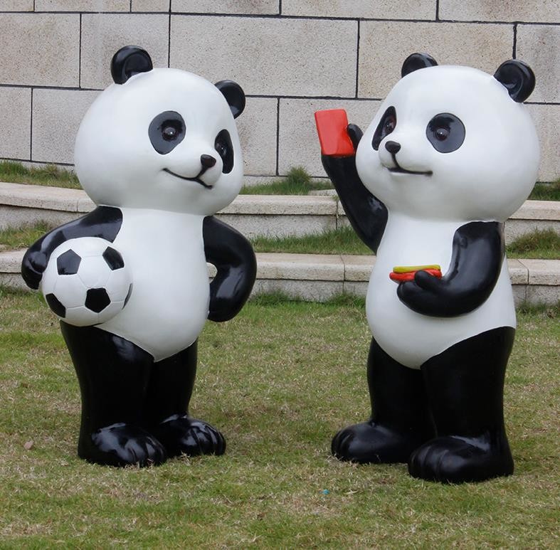  Spray Paint Cartoon Character Sculptures Panda Large Garden Ornaments Animals Manufactures