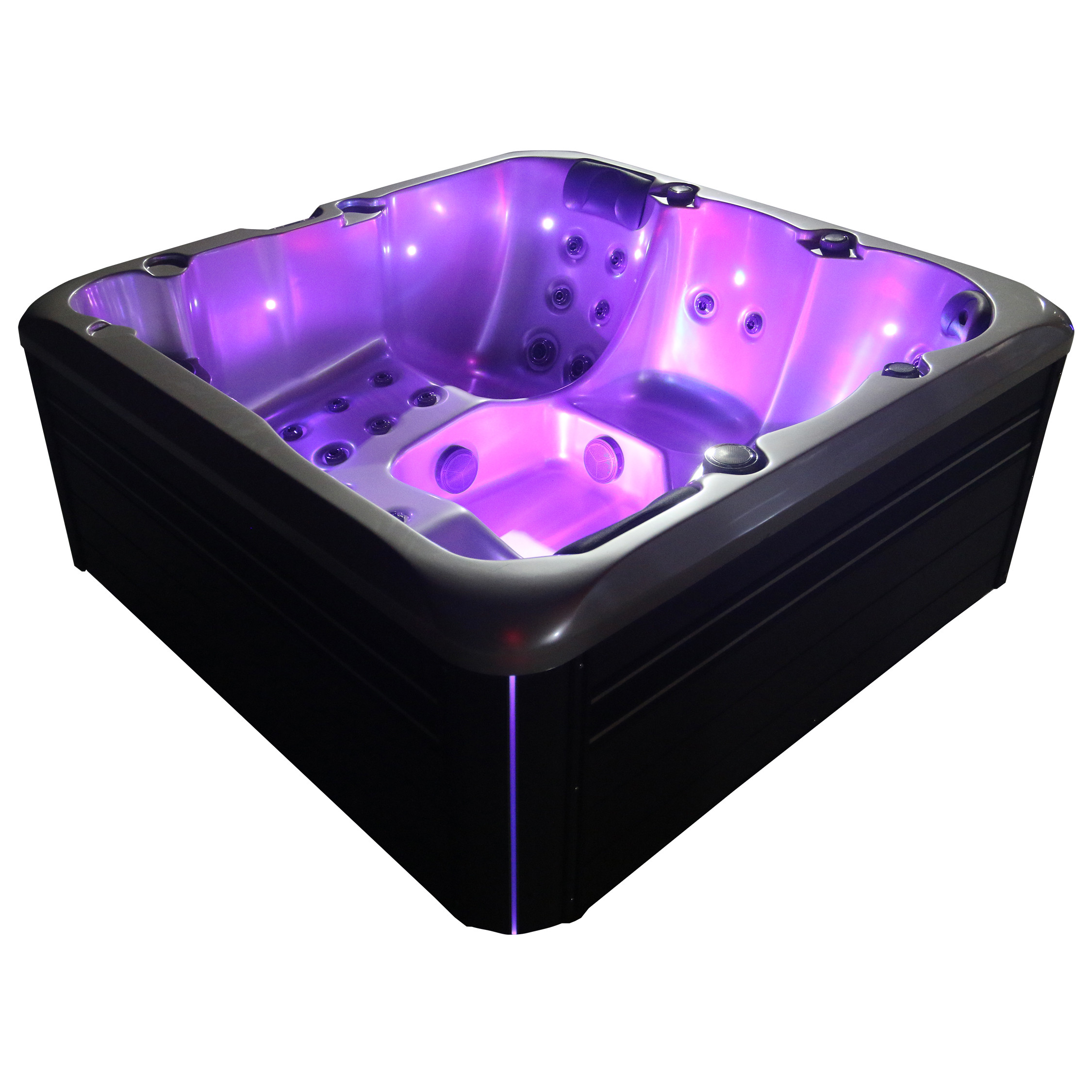  Outdoor Acrylic Hot Tub Whirlpool Massage Bathtub With cascading waterfall and colourful lights Manufactures