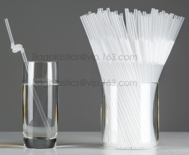  Disposable cute plastic white straight drinking straw, PLA individually wrapped drinking Straws, PLA straws disposable Manufactures