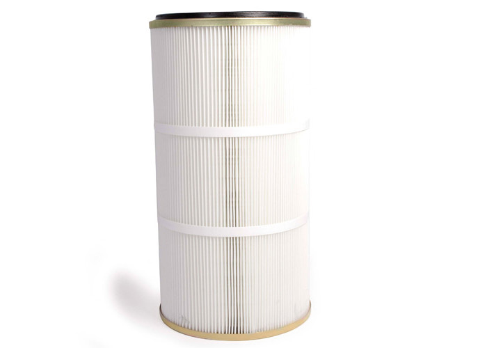 Cylindrical Type Dust Filter Cartridge , 1μm Porosity Pleated Filter Cartridge