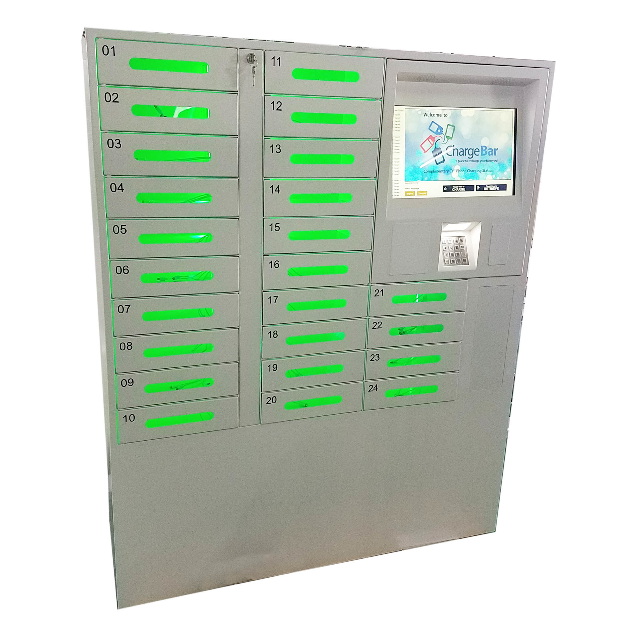  Customised Public Coin Operated Mobile Phone Charging Station Kiosk Multiple Doors Manufactures