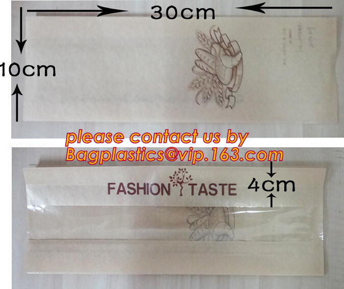  OEM High Quality Enviromental Clear Window Bread Toast Paper Bags, Brown Kraft Sharp Bottom Food Safe Snack Paper Bags Manufactures