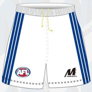  White 300gsm Afl Aussie Rules Shorts Digital Sublimation for men Manufactures