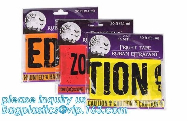  pe no adhesive fright tape halloween Caution Tape yellow warning tape,Custom Printed Halloween Party Decoration Caution Manufactures