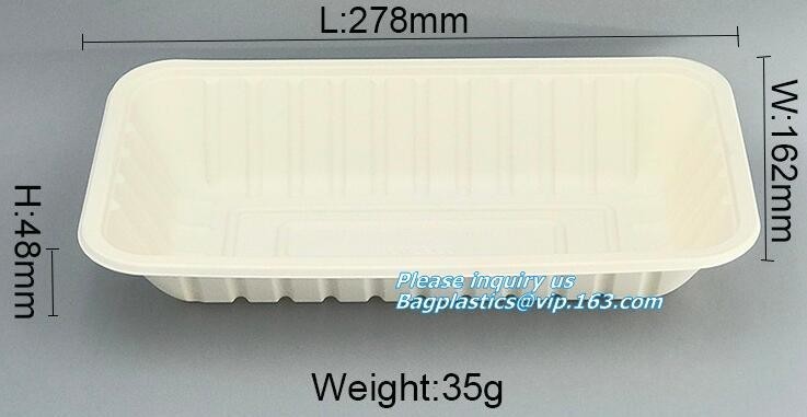  Biodegradable Disposable Trays, corn starch fast food box, Disposable Biodegradable Blister Round Food Tray Manufactures