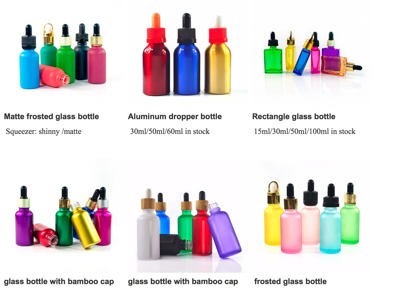  1oz 50ml Cosmetic Glass Bottles With Glass Pipette For Essential Oil  OEM Manufactures