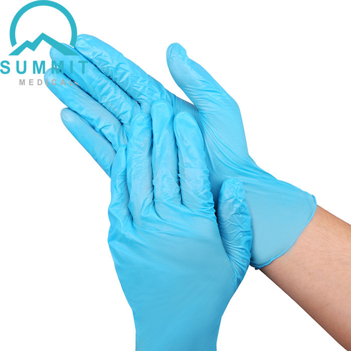  Blue Nitrile Medical Disposable Examination Gloves 240mm Manufactures
