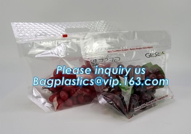  frosted reclosable zipper plastic bags with slider ziplock, round bottom slider grape bag/table grape bag used in graper Manufactures