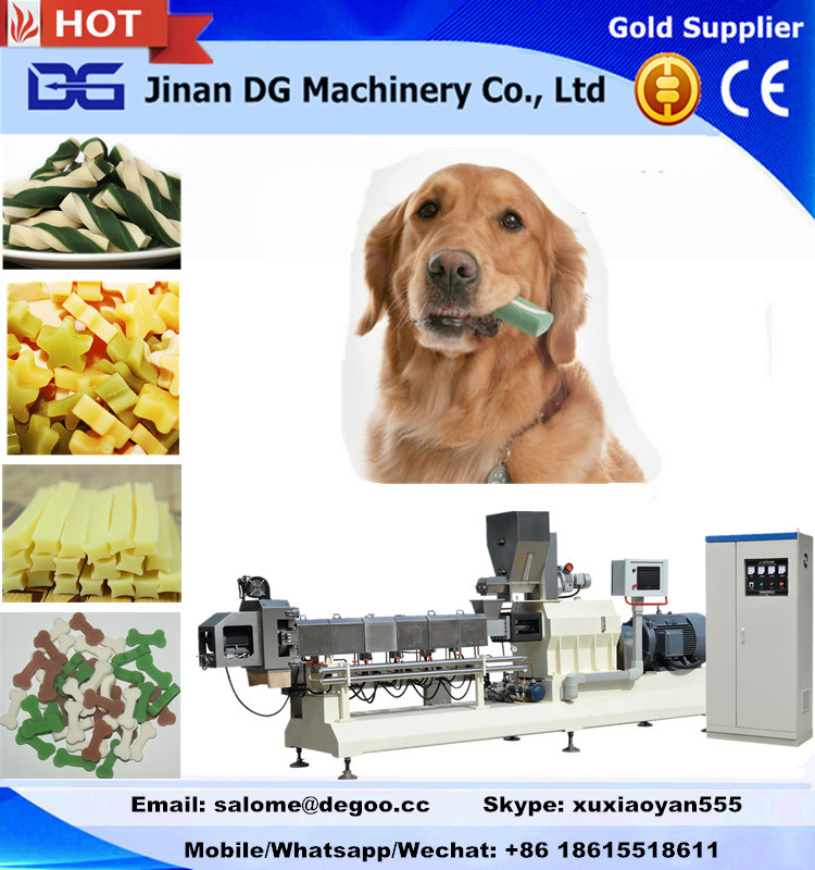  Automatic pet dog chewing/treats food making machine manufacturer twin screw extruder Manufactures