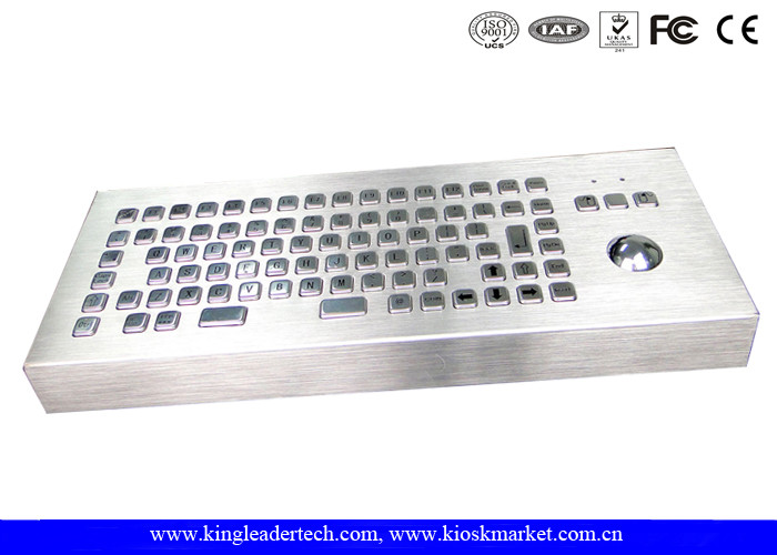  Desktop 86 Keys Waterproof Metal Keyboard With Integrated Trackball Manufactures