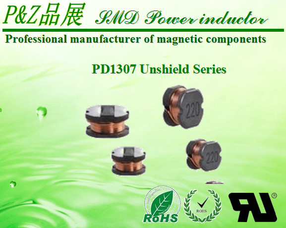  PD1307 Series 10μH~1000μH SMD Unshield Power Inductors Round Size Manufactures