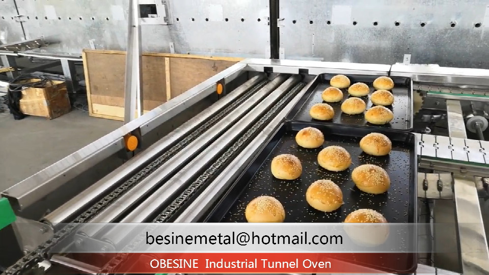  Automatic Bakery Equipments Gas Tunnel Oven For Cake Breads Burger Buns Pizza Production Line Manufactures