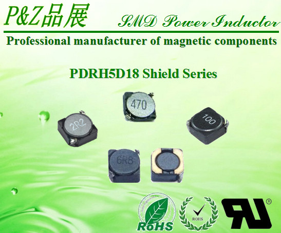  PDRH5D18 Series 3.3μH~330μH SMD Shield Power Inductors Round Size Manufactures