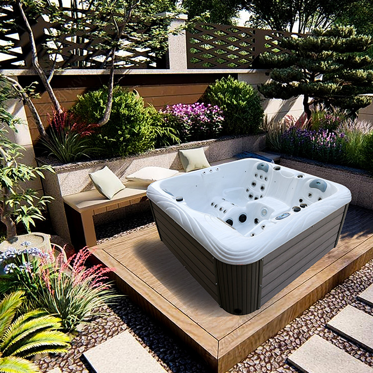  4 Seats Outdoor Soaking Hot Tubs Spa Bathtub With Wireless Bluetooth Manufactures