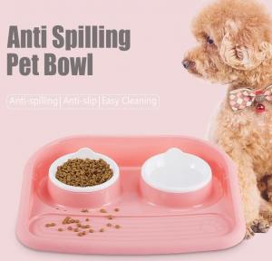  Non Slip Plastic Feeding Dishes No Spill Pet Dog Cat Double Food Water Bowl For Cat Dog, Premium Colorful Dog Water Food Manufactures