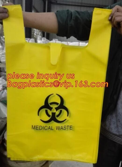  disposable hospital medical waste garbage Biohazard bag, PE biohazard eco bag, biohazardous refuse bag, bagplastics, bag Manufactures