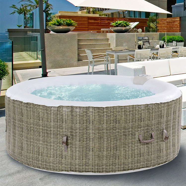  4 Person Outdoor Round Whirlpool Inflatable Hot Tub Protable Massage Bathtubs Manufactures