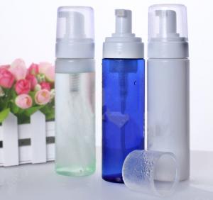  Clear Empty Foam Pump Bottle Dispenser 200ml PET Cosmetic  With White Cap Manufactures