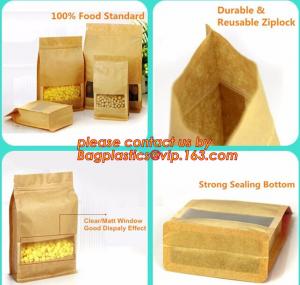  stand up pouch biodegradable zipper bag kraft paper bag, Resealable Snack Stand up Zipper kraft paper Pouch Aluminum Manufactures
