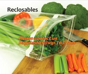  Food Vegetable Storage Bag Airtight Zip Lock Bags, Clear Zip Lock Bags Zipper Poly Bags with Rectangle Unilateral 0.03 m Manufactures