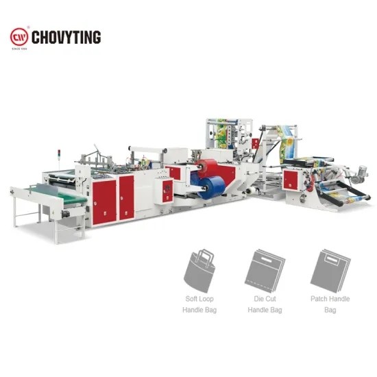  100pcs/min patch handle bag making machine , Plastic Shopper Making Machine Manufactures