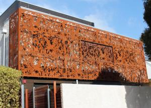  Laser Cut Corten Steel Panel / Screen Wall Mounted Metal Sculpture Rusty Naturally Manufactures