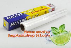  Eco friendly non toxical soft pe pvc food cling wrap on sale, clear food film food grade PE plastic wrap Manufactures