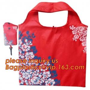  China Factory Custom Grocery Use Polyester T-Shirt Reusable Folding Shopping Bag With Pocket,recyclable PP non woven fol Manufactures