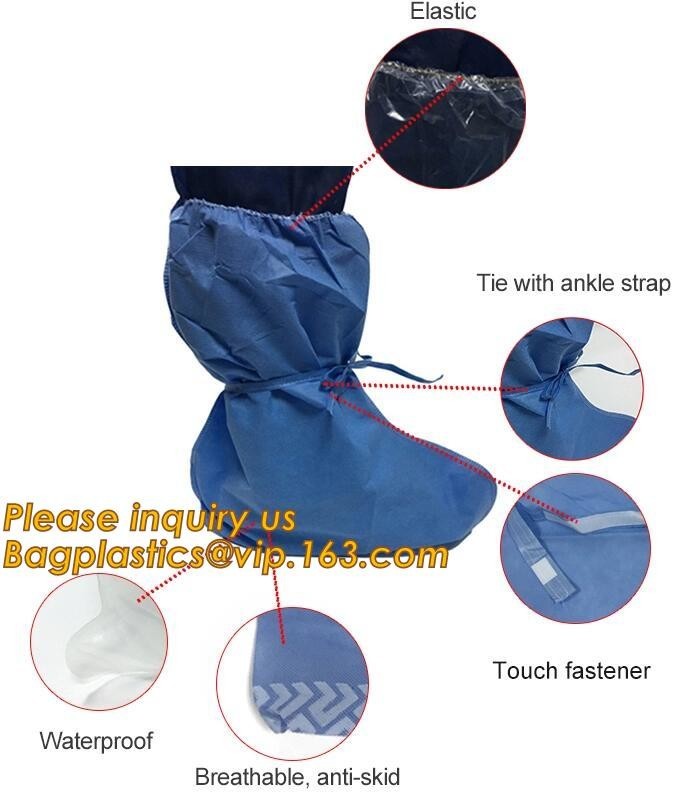  Waterproof green disposable PE shoe cover plastic overshoes,Hospital Using Disposable PP Non Woven Shoe Cover Medical Sh Manufactures