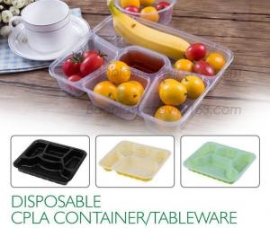  Disposable corn starch plates biodegradable corn starch food container, Disposable PLA Serving Divided Lunch Tray Manufactures