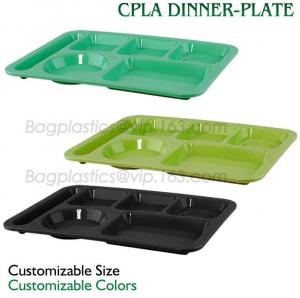  5 Compartment Lunch Box Disposable Plastic Food Container, biodegradable Fast Food Tray, disposable safety meat tray Manufactures