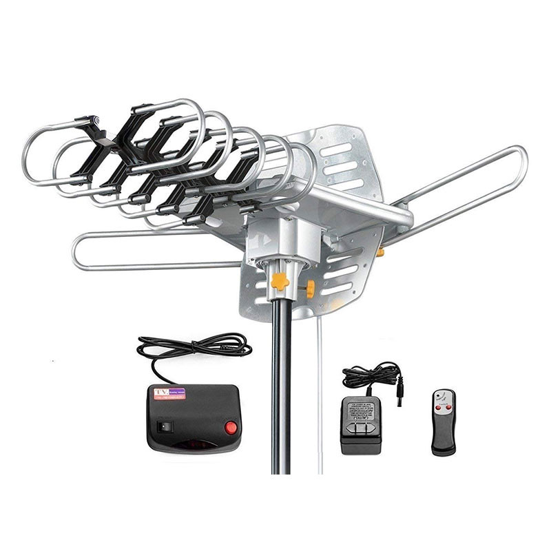  Outdoor 150 Mile Motorized 360 Degree Rotation Amplified UHF/VHF/1080P TV Antenna Manufactures