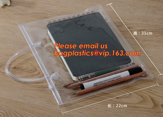  Simple clear Plastic PVC A4 file bag with zipper, pvc Ziplockk file bag, Custom PP A4 File Bag Document Bag Plastic Zippe Manufactures