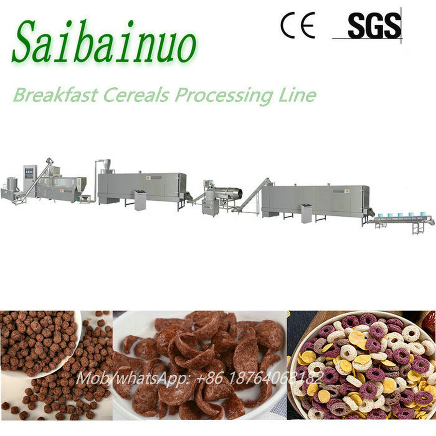  Twin Screw Extruded Oats Corn Flakes Machine Breakfast Cereals Snacks Food Production Line Manufactures