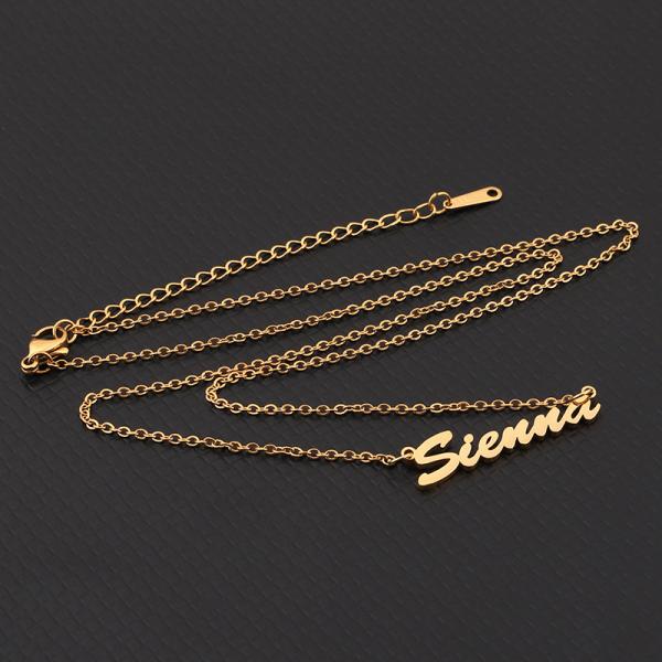 Quality Custom DIY Letter my name 316L stainless steel Jewelry Eco-Friendly High Polish Any Language Font 18K Gold Plate Necklac for sale