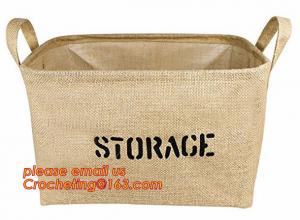  100% jute storage basket,natural jute material collapsible decorative storage basket,Home handmade jute woven rope toy s Manufactures