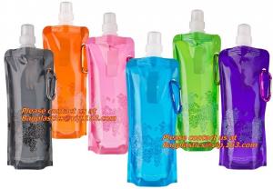  Spouted flexible foldable water bag with carabiner for running, flexible printing and lami Manufactures