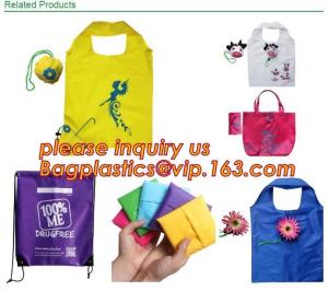  Cheap Cute Reusable Bags bolsas ecologicas plegables Printing Foldable Polyester Drawstring Shopping Bags bagplastics ba Manufactures