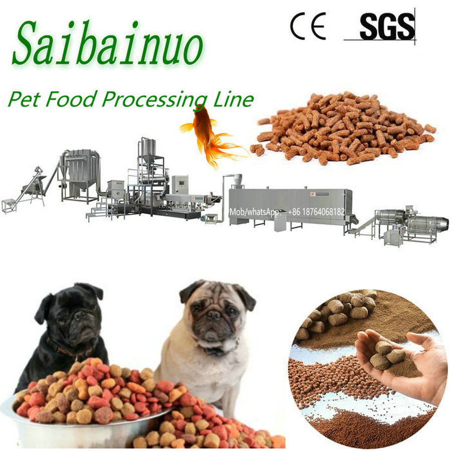  Saibainuo Automatic dog cat fish pet food extruder machinery equipment plant production line Manufactures