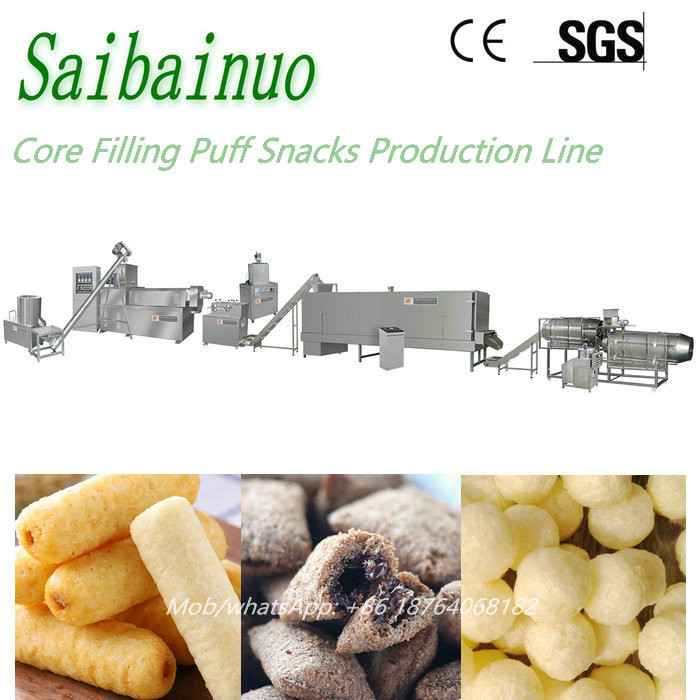  corn puffed core filling snack food extruder making machinery Manufactures