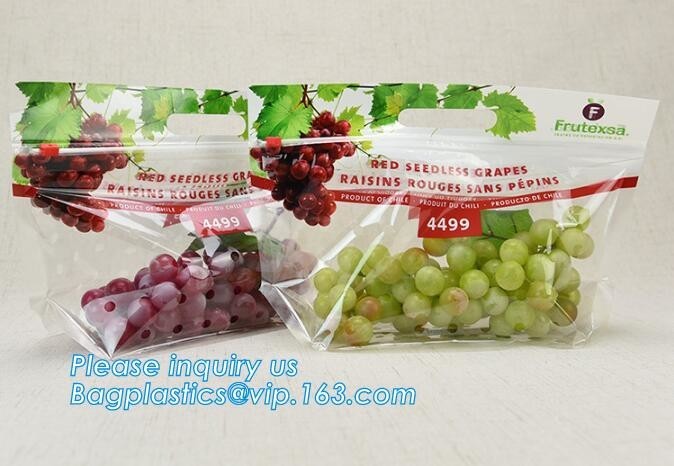  cpp printed slider zip lock vegetable fruit bag, grape packing bags/ fresh grape packaging bag, food preservation slider Manufactures